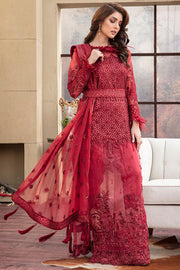 2148-RED-WINE EMBROIDERED CRINKLE CHIFFON UNSTITCHED