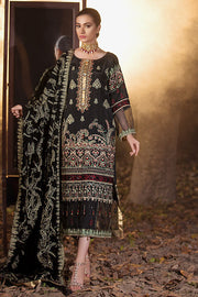 2167-BLACK-INK EMBROIDERED SILK UNSTITCHED