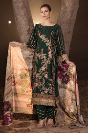 2170-GREEN-FOREST EMBROIDERED SILK KARANDI UNSTITCHED