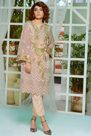 2178-MINK EMBROIDERED COTTON NET STITCHED