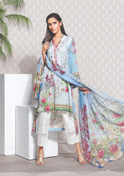 2266-WELDONE-BLUE DIGITAL PRINTED LAWN UNSTITCHED