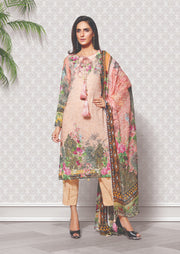 2270-MOCHA-PINK DIGITAL PRINTED LAWN UNSTITCHED