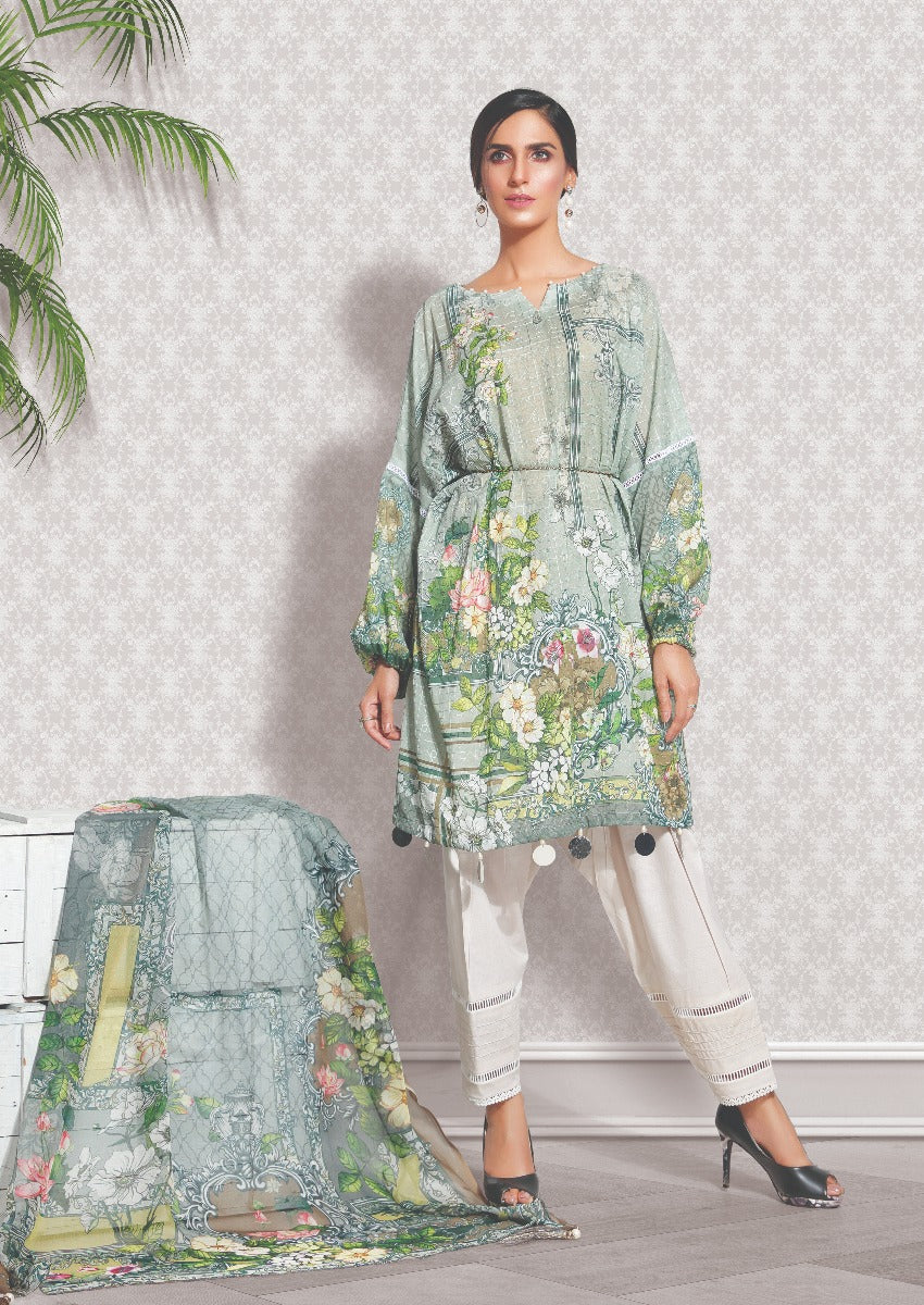 2273-SILVER-FOIL DIGITAL PRINTED LAWN UNSTITCHED
