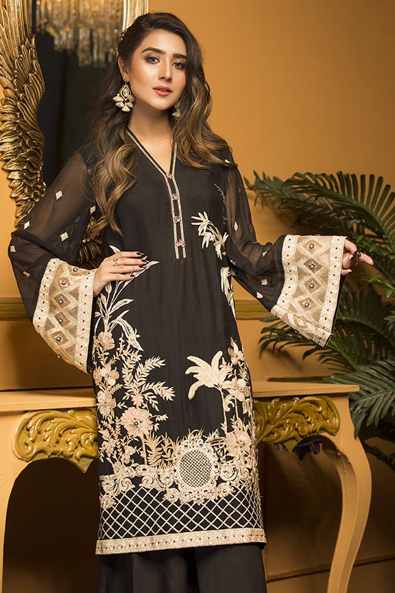 2297-ENCHANTEUR EMBROIDERED CHIFFON STITCHED