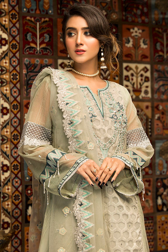 2300-AAB-E-ZAR EMBROIDERED JAMAVAR STITCHED