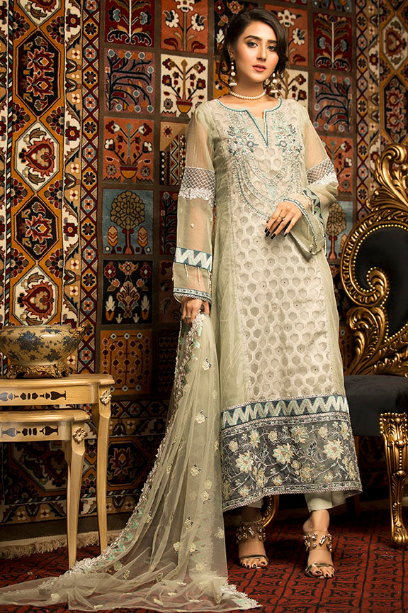 2300-AAB-E-ZAR EMBROIDERED JAMAVAR STITCHED