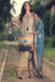 2387-RUSTY-ART DIGITAL PRINTED LINEN UNSTITCHED