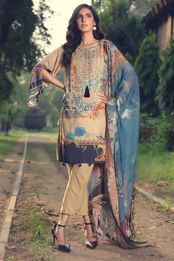 2387-RUSTY-ART DIGITAL PRINTED LINEN UNSTITCHED