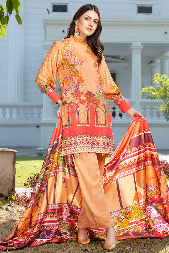 2426-CORAL-BLUSH DIGITAL PRINTED COTAIL STITCHED