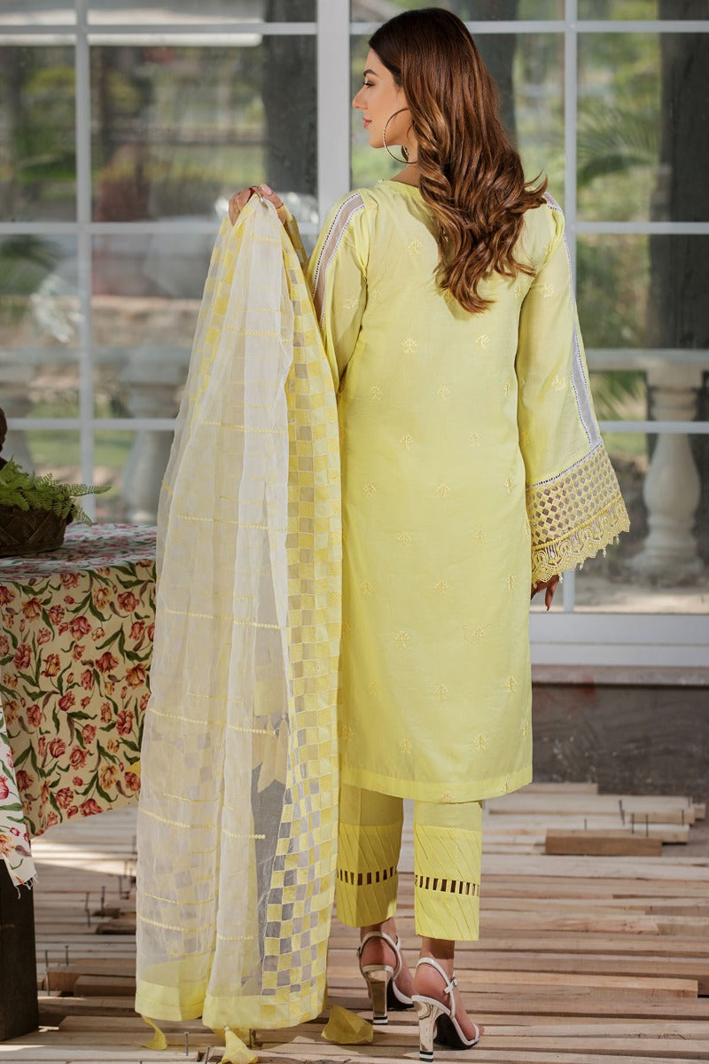 2454-DAISY-YELLOW EMBROIDERED LAWN UNSTITCHED