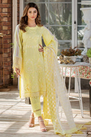 2454-DAISY-YELLOW EMBROIDERED LAWN UNSTITCHED